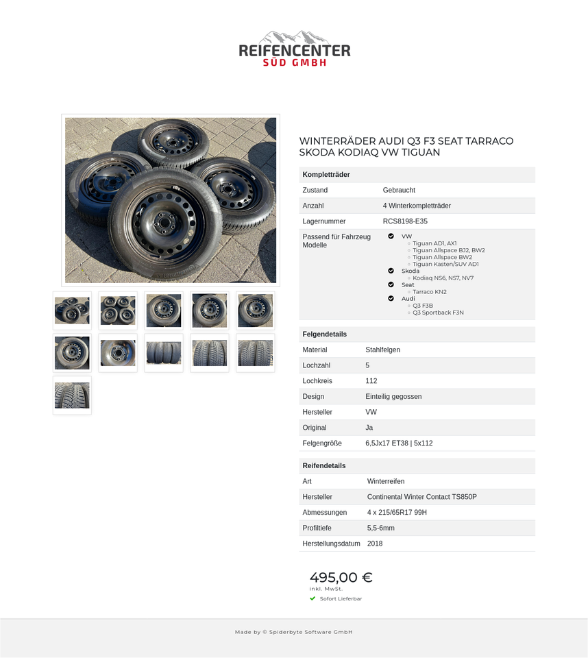 WINTERRÄDER AUDI Q3 F3 SEAT TARRACO SKODA KODIAQ VW TIGUAN #1O0R – Bild 12