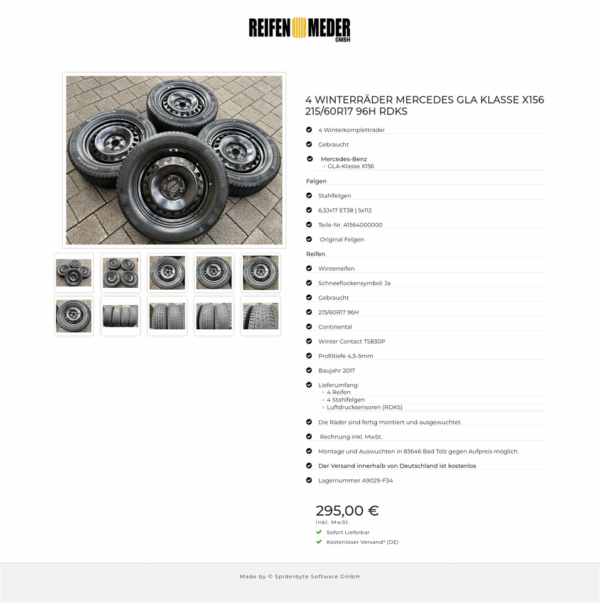 4 WINTERRÄDER MERCEDES GLA KLASSE X156 215/60R17 96H RDKS #1NHW – Bild 11
