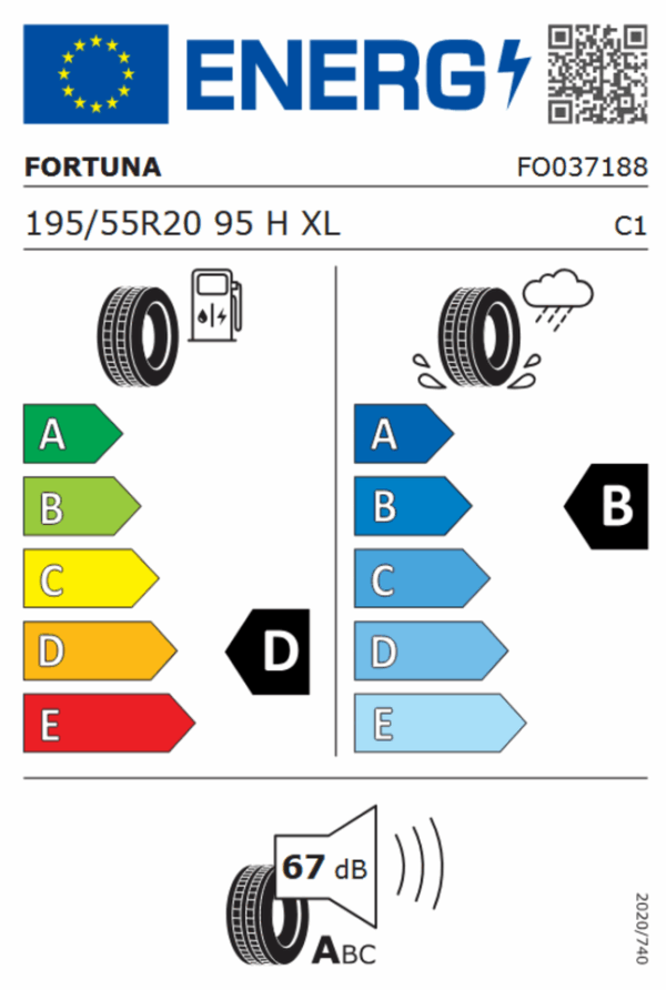 4 x 195/55R20 95H XL FORTUNA ECO PLUS HP SOMMERREIFEN FREIHAUS – Bild 3