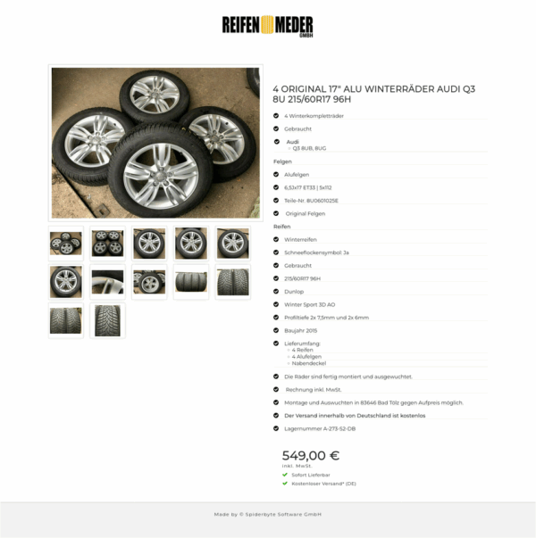 4 ORIGINAL 17" ALU WINTERRÄDER AUDI Q3 8U 215/60R17 96H  #9430 – Bild 13