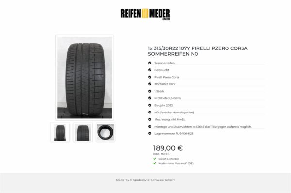 1x 315/30R22 107Y PIRELLI PZERO CORSA SOMMERREIFEN N0 #19FQ – Bild 4