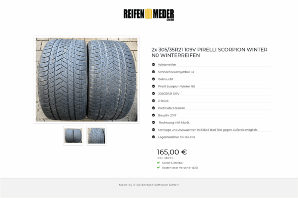 2x 305/35R21 109V PIRELLI SCORPION WINTER N0 WINTERREIFEN #5240 – Bild 3