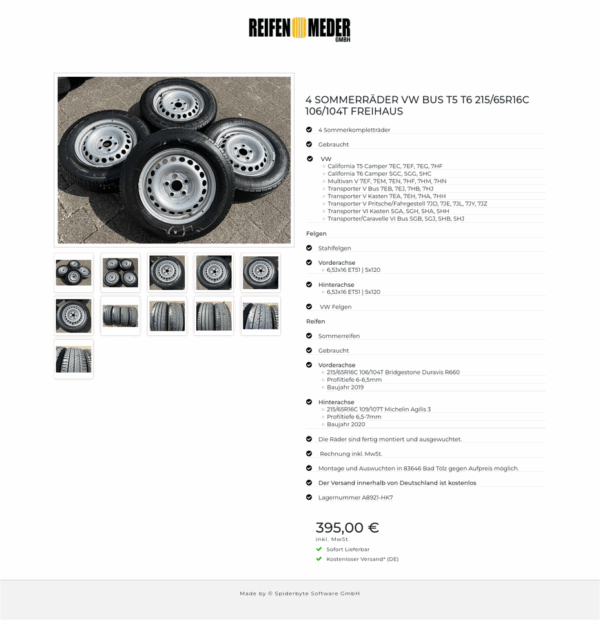 4 SOMMERRÄDER VW BUS T5 T6 215/65R16C 106/104T FREIHAUS #1ZGB – Bild 12