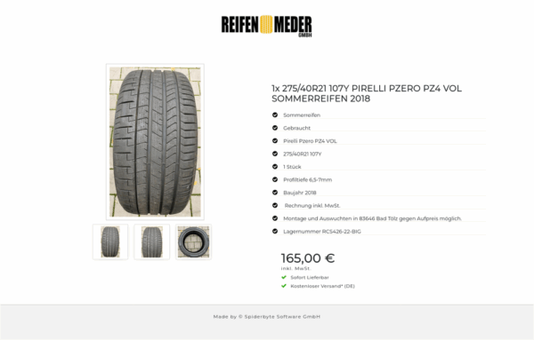 1x 275/40R21 107Y PIRELLI PZERO PZ4 VOL SOMMERREIFEN 2018 #8209 – Bild 4