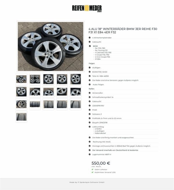 4 ALU 18" WINTERRÄDER BMW 3ER REIHE F30 F31 X1 E84 4ER F32 #1VEX – Bild 17