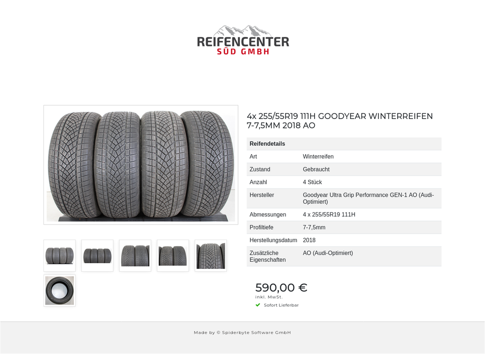 4x 255/55R19 111H GOODYEAR WINTERREIFEN 7-7,5MM 2018 AO #1HJX – Bild 7