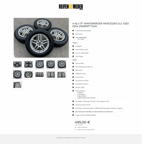 4 ALU 17" WINTERRÄDER MERCEDES GLC X253 X204 235/65R17 104H #18BZ – Bild 12