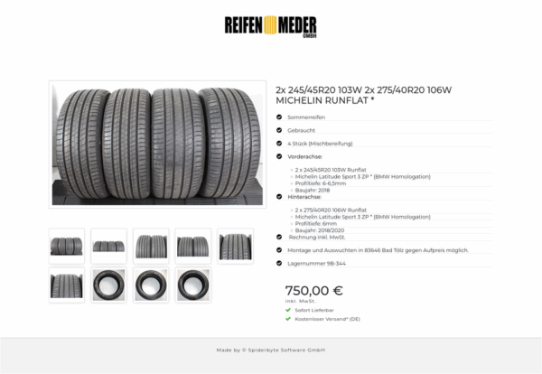 2x 245/45R20 103W 2x 275/40R20 106W MICHELIN RUNFLAT * #1WHF – Bild 10
