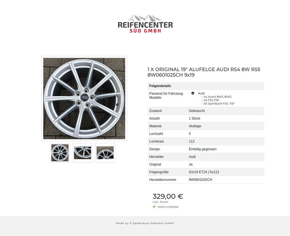 1 X ORIGINAL 19" ALUFELGE AUDI RS4 8W RS5 8W0601025CH 9x19 #1YWY – Bild 4