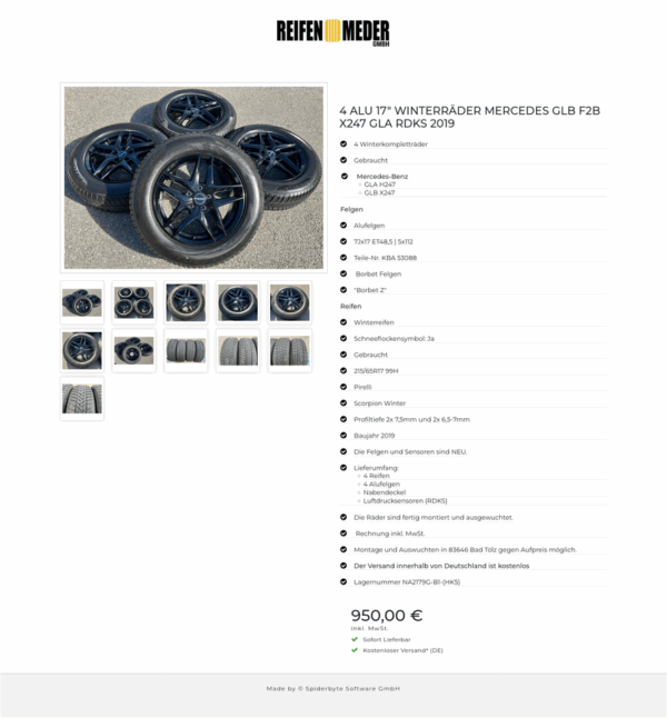 4 ALU 17" WINTERRÄDER MERCEDES GLB F2B X247 GLA RDKS 2019 #7660 – Bild 12
