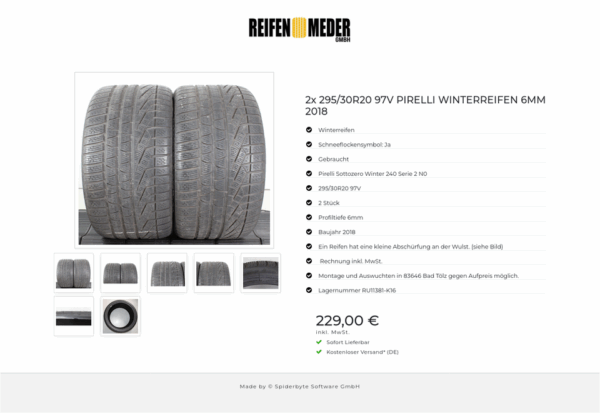 2x 295/30R20 97V PIRELLI WINTERREIFEN 6MM 2018 #1W2V – Bild 8