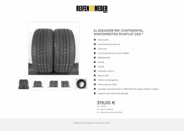 2x 255/40R18 99V CONTINENTAL WINTERREIFEN RUNFLAT 2021 * #13FS – Bild 6