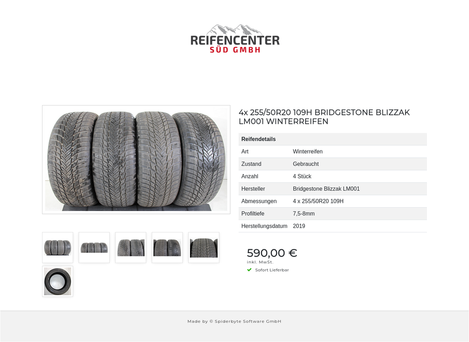 4x 255/50R20 109H BRIDGESTONE BLIZZAK LM001 WINTERREIFEN #1JNS – Bild 7