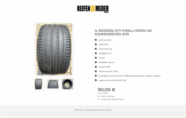 1x 315/30R22 107Y PIRELLI PZERO N0 SOMMERREIFEN 2019 #17CH – Bild 4