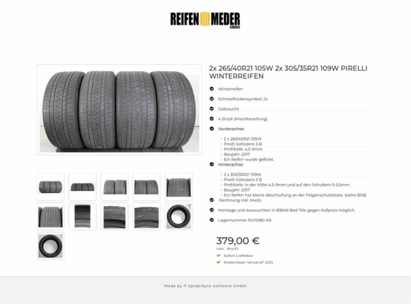 2x 265/40R21 105W 2x 305/35R21 109W PIRELLI WINTERREIFEN #1U8D – Bild 12