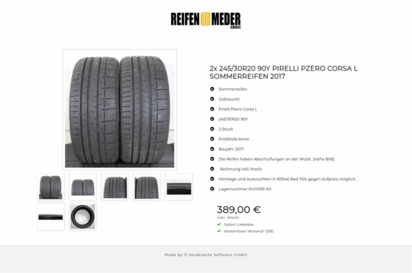 2x 245/30R20 90Y PIRELLI PZERO CORSA L  SOMMERREIFEN 2017 #1UFU – Bild 8