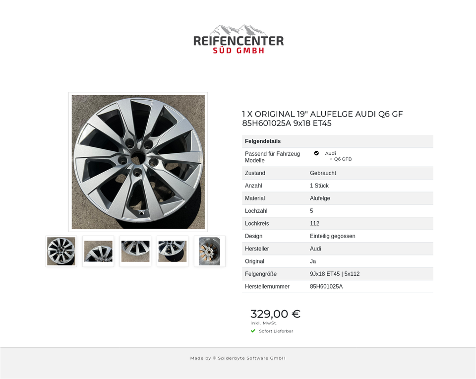 1 X ORIGINAL 19" ALUFELGE AUDI Q6 GF 85H601025A 9x18 ET45 #1Y2U – Bild 6