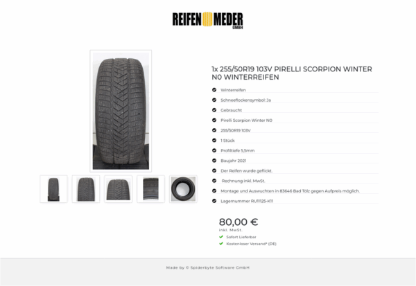 1x 255/50R19 103V PIRELLI SCORPION WINTER N0 WINTERREIFEN #1UIR – Bild 6