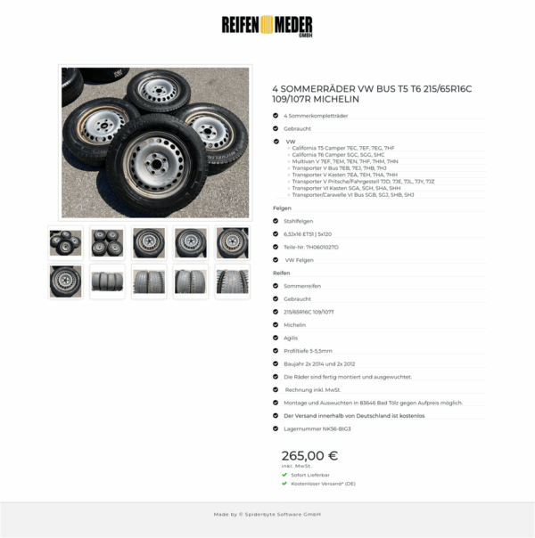 4 SOMMERRÄDER VW BUS T5 T6 215/65R16C 109/107R MICHELIN #1K0H – Bild 11