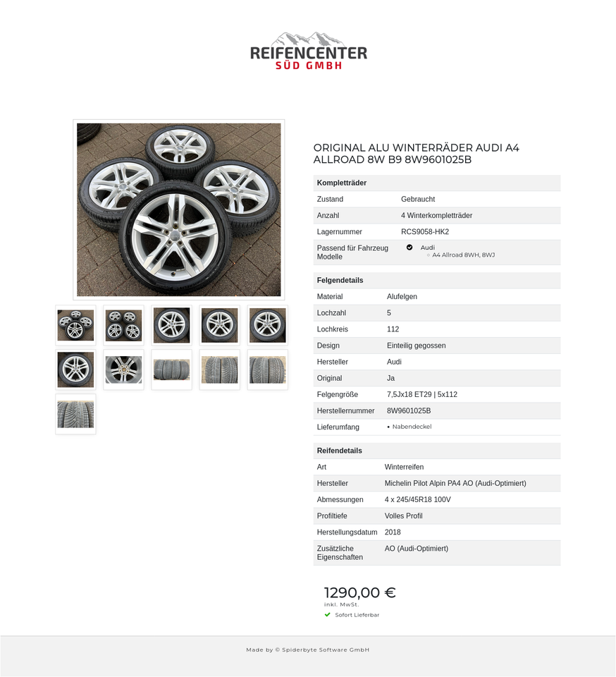 ORIGINAL ALU WINTERRÄDER AUDI A4 ALLROAD 8W B9 8W9601025B #1PPL – Bild 12