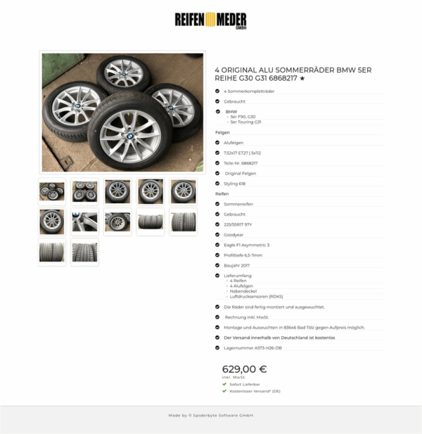 4 ORIGINAL ALU SOMMERRÄDER BMW 5ER REIHE G30 G31 6868217 ★  #9542 – Bild 13
