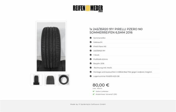 1x 245/35R20 91Y PIRELLI PZERO N0 SOMMERREIFEN 6,5MM 2016 #196P – Bild 4