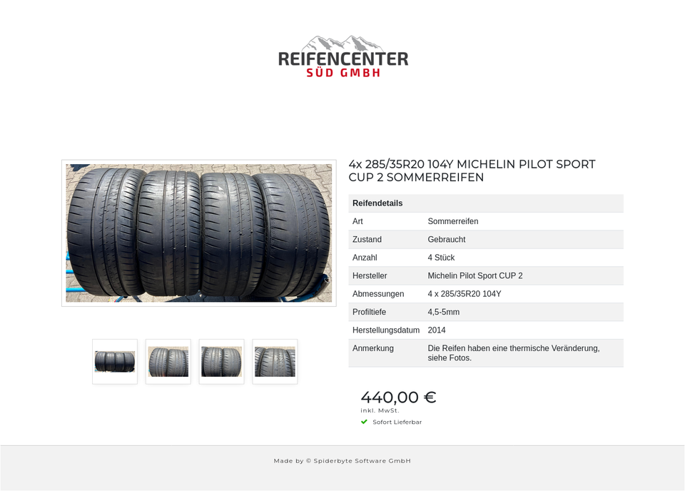 4x 285/35R20 104Y MICHELIN PILOT SPORT CUP 2 SOMMERREIFEN #1VXA – Bild 5