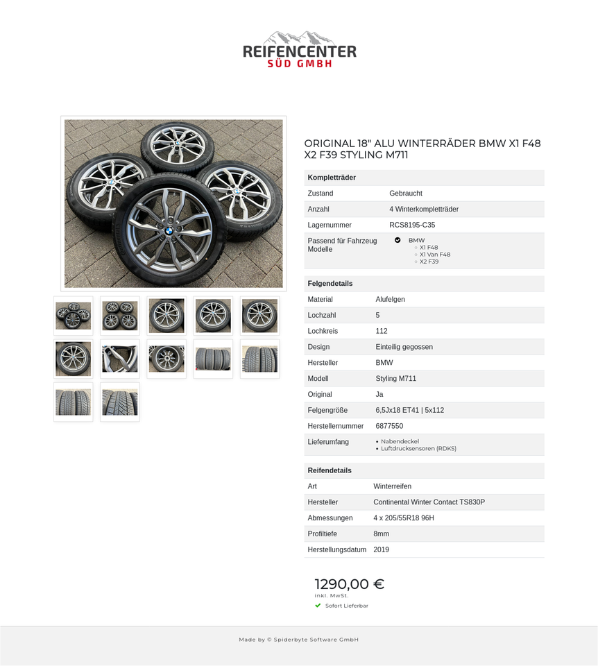 ORIGINAL 18" ALU WINTERRÄDER BMW X1 F48 X2 F39 STYLING M711 #1NZC – Bild 13