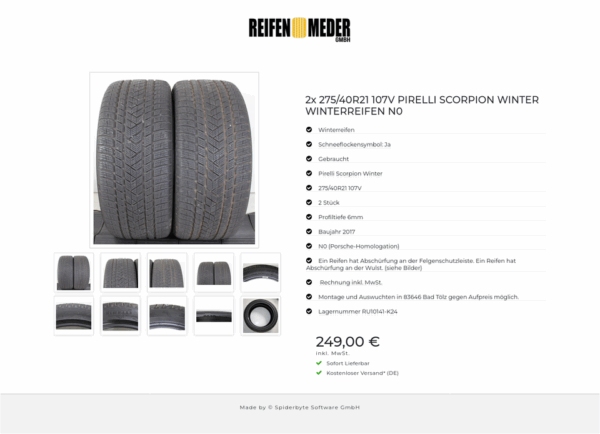 2x 275/40R21 107V PIRELLI SCORPION WINTER WINTERREIFEN N0 #1OZH – Bild 11