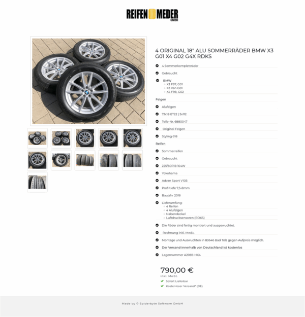 4 ORIGINAL 18" ALU SOMMERRÄDER BMW X3 G01 X4 G02 G4X RDKS #109N – Bild 12