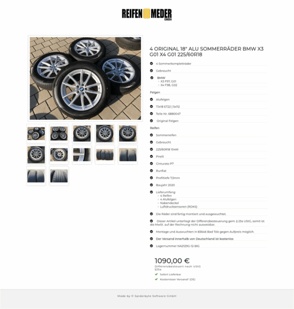 4 ORIGINAL 18" ALU SOMMERRÄDER BMW X3 G01 X4 G01 225/60R18  #9526 – Bild 13