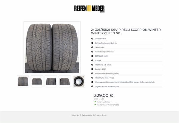 2x 305/35R21 109V PIRELLI SCORPION WINTER WINTERREIFEN N0 #1NWH – Bild 6