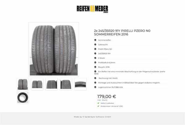 2x 245/35R20 91Y PIRELLI PZERO N0 SOMMERREIFEN 2016 #1W3C – Bild 7
