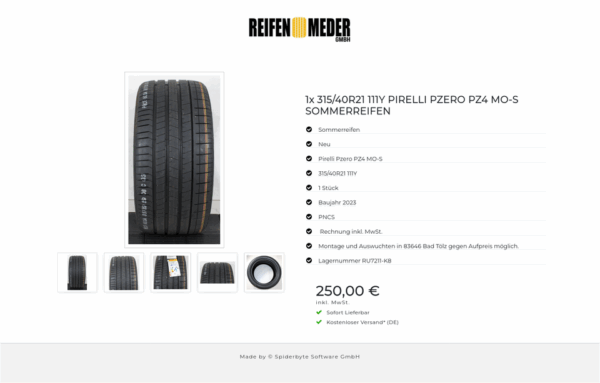 1x 315/40R21 111Y PIRELLI PZERO PZ4 MO-S SOMMERREIFEN #1C0X – Bild 6