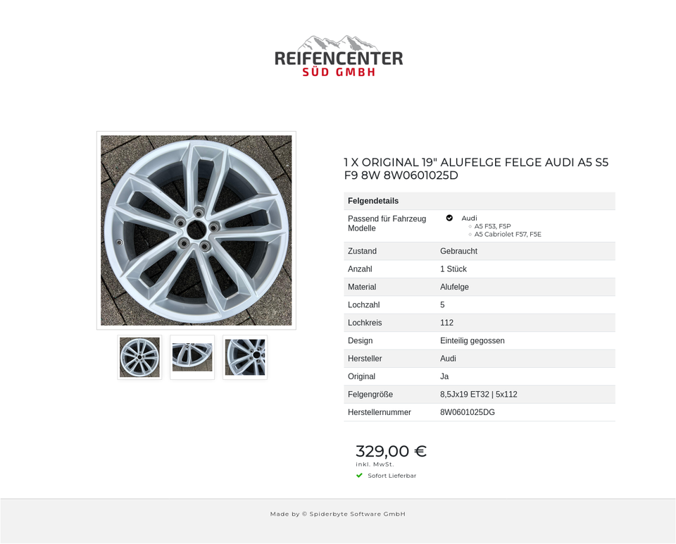 1 X ORIGINAL 19" ALUFELGE FELGE AUDI A5 S5 F9 8W 8W0601025D #1Z8B – Bild 4