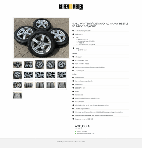 4 ALU WINTERRÄDER AUDI Q2 GA VW BEETLE 5C T-ROC 205/60R16  #1VLM – Bild 17