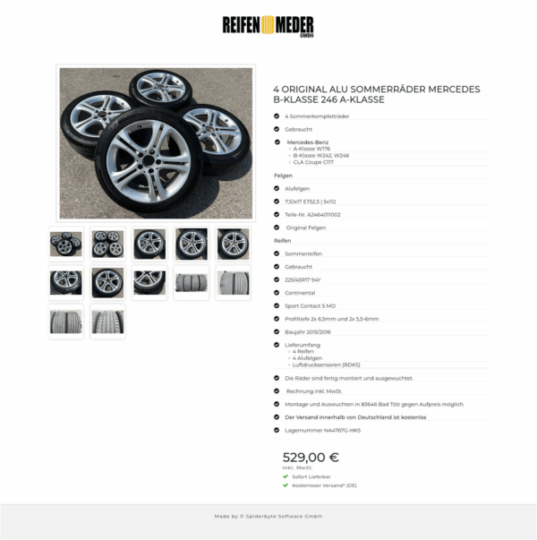 4 ORIGINAL ALU SOMMERRÄDER MERCEDES B-KLASSE 246 A-KLASSE  #9698 – Bild 13