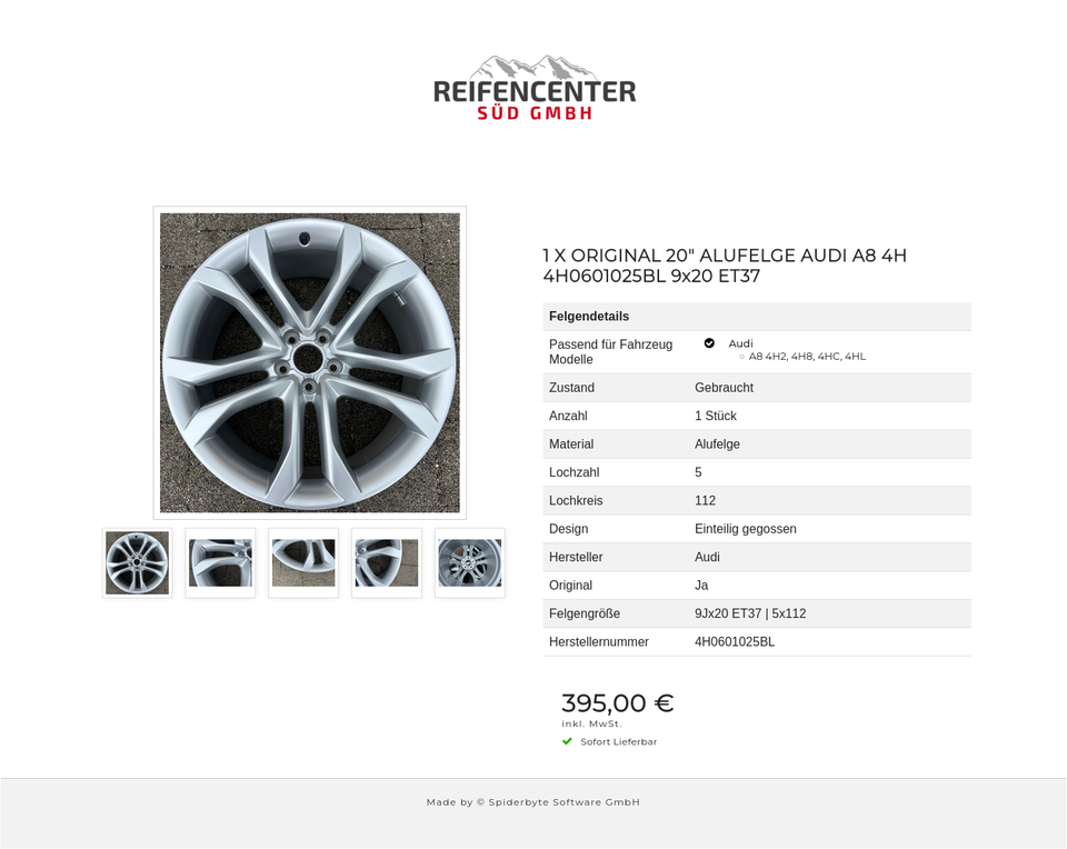 1 X ORIGINAL 20" ALUFELGE AUDI A8 4H 4H0601025BL 9x20 ET37 #1YPK – Bild 6
