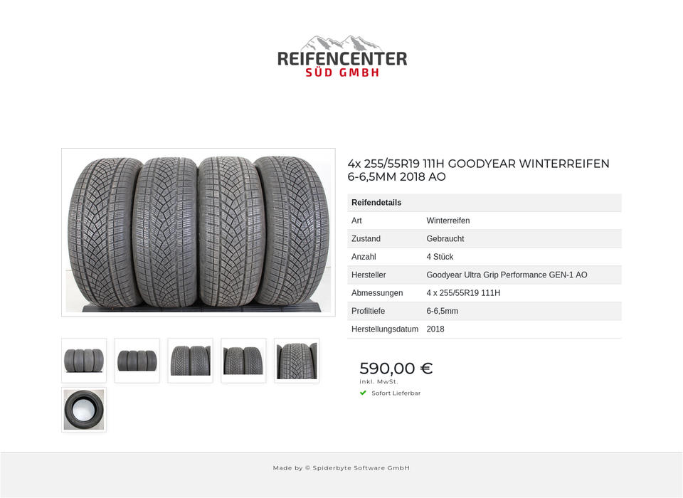 4x 255/55R19 111H GOODYEAR WINTERREIFEN 6-6,5MM 2018 AO #1HQG – Bild 7