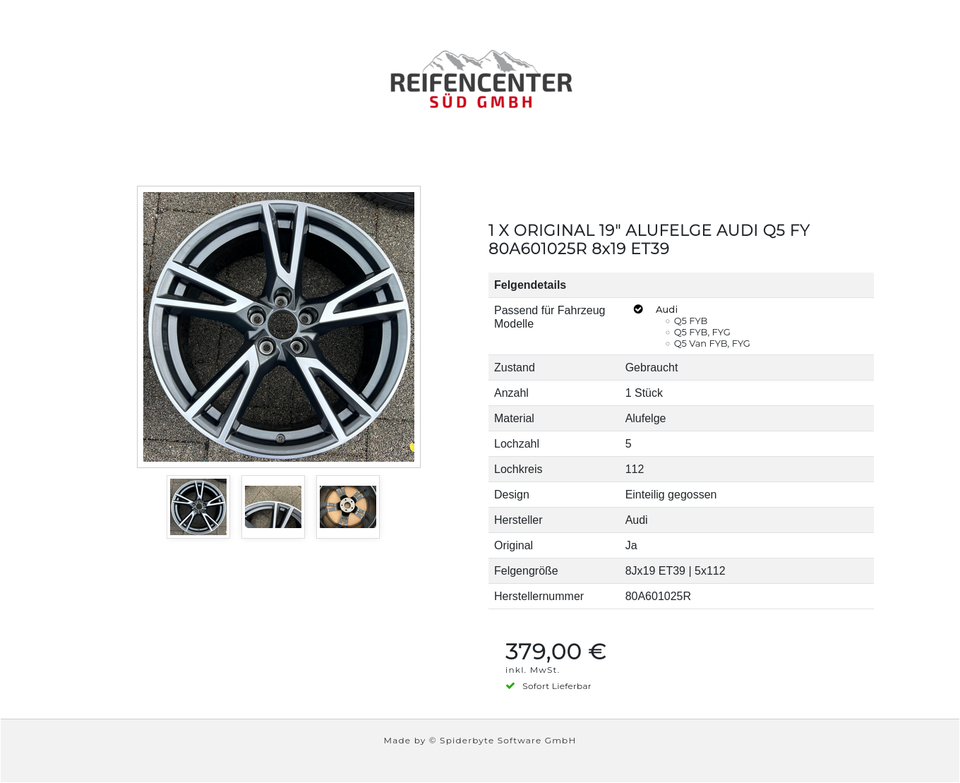 1 X ORIGINAL 19" ALUFELGE AUDI Q5 FY 80A601025R 8x19 ET39 #1Z7U – Bild 4