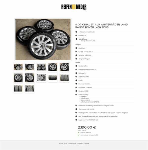 4 ORIGINAL 21" ALU WINTERRÄDER LAND RANGE ROVER L460 RDKS #1ZCU – Bild 13
