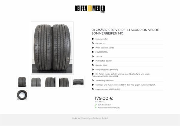2x 235/55R19 101V PIRELLI SCORPION VERDE SOMMERREIFEN MO #1GJK – Bild 7