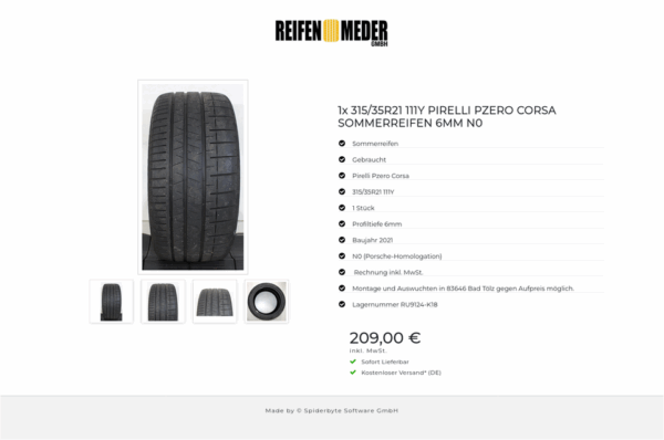 1x 315/35R21 111Y PIRELLI PZERO CORSA SOMMERREIFEN 6MM N0 #1KJF – Bild 5