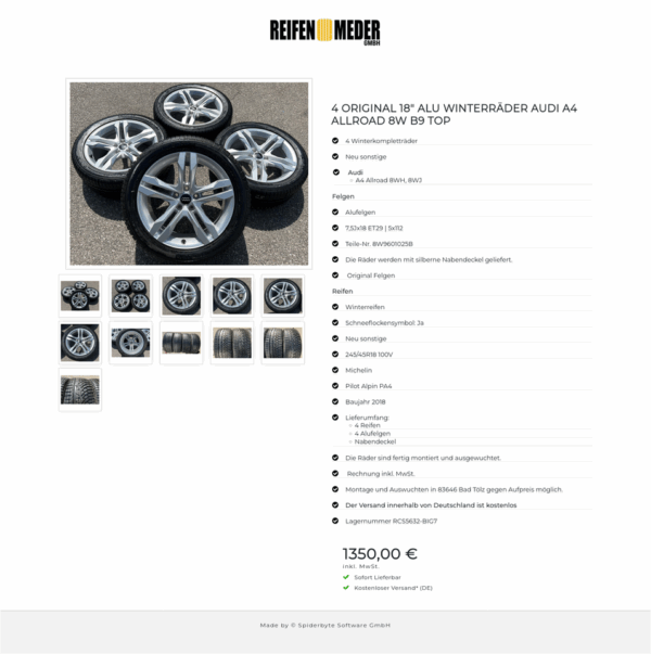 4 ORIGINAL 18" ALU WINTERRÄDER AUDI A4 ALLROAD 8W B9 TOP #1KJQ – Bild 12