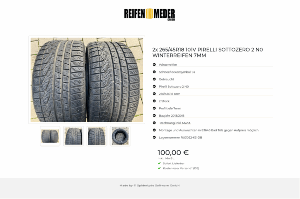 2x 265/45R18 101V PIRELLI SOTTOZERO 2 N0 WINTERREIFEN 7MM #8734 – Bild 5