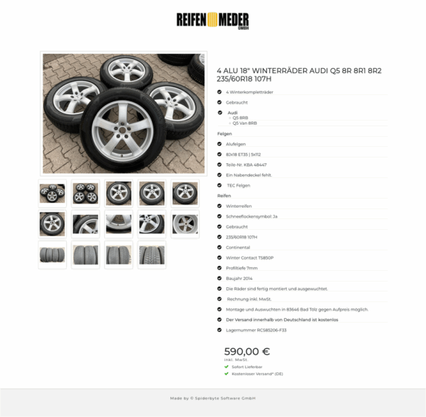 4 ALU 18" WINTERRÄDER AUDI Q5 8R 8R1 8R2 235/60R18 107H #1RQR – Bild 15