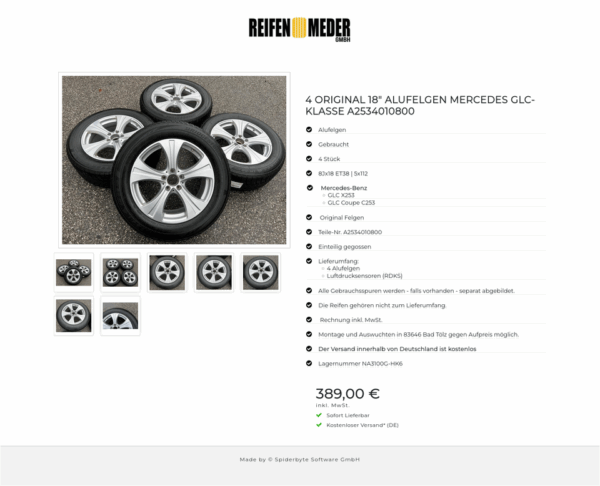 4 ORIGINAL 18" ALUFELGEN MERCEDES GLC-KLASSE A2534010800 #14JA – Bild 8