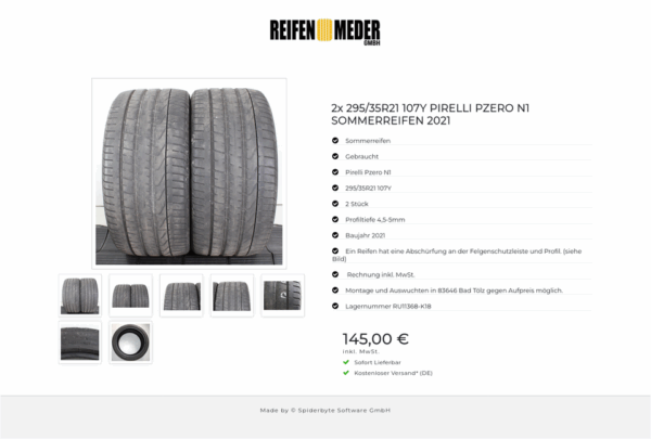 2x 295/35R21 107Y PIRELLI PZERO N1 SOMMERREIFEN 2021 #1W0Z – Bild 8