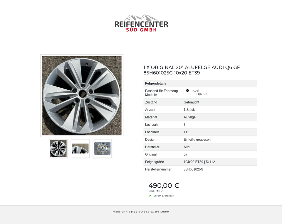 1 X ORIGINAL 20" ALUFELGE AUDI Q6 GF 85H601025G 10x20 ET39 #1YGB – Bild 4