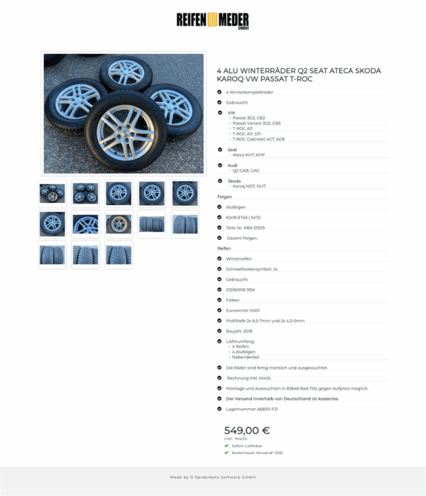 4 ALU WINTERRÄDER Q2 SEAT ATECA SKODA KAROQ VW PASSAT T-ROC #1RQU – Bild 14